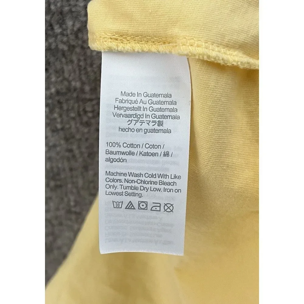 J Crew‎ Washed Cotton Jersey Tee Shirt Mens Size Small Yellow Crew Neck T-Shirt